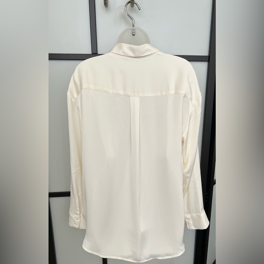 BUNDLE NWOT Express Oversized Satin Black White Button Up Shirt Blouse XSmall - Picture 11 of 15